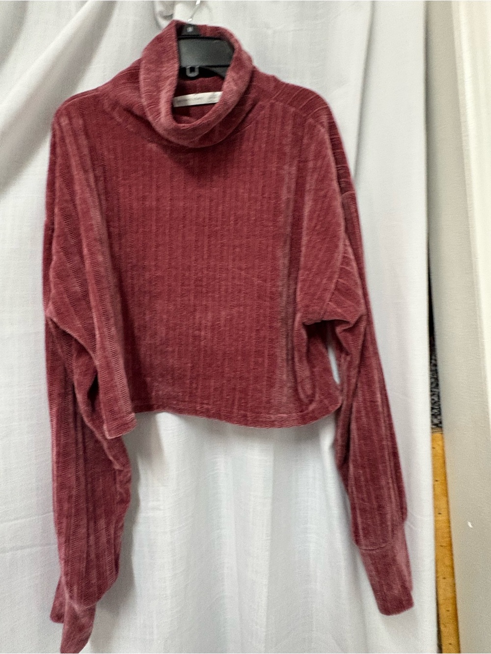 Altar'd State Ribbed Cropped Top - Mauve Rose velvet